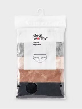 Women's 5-Pack Hipster Panties — Gray, Tan, Brown, Black, White